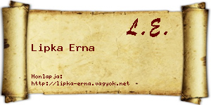 Lipka Erna névjegykártya